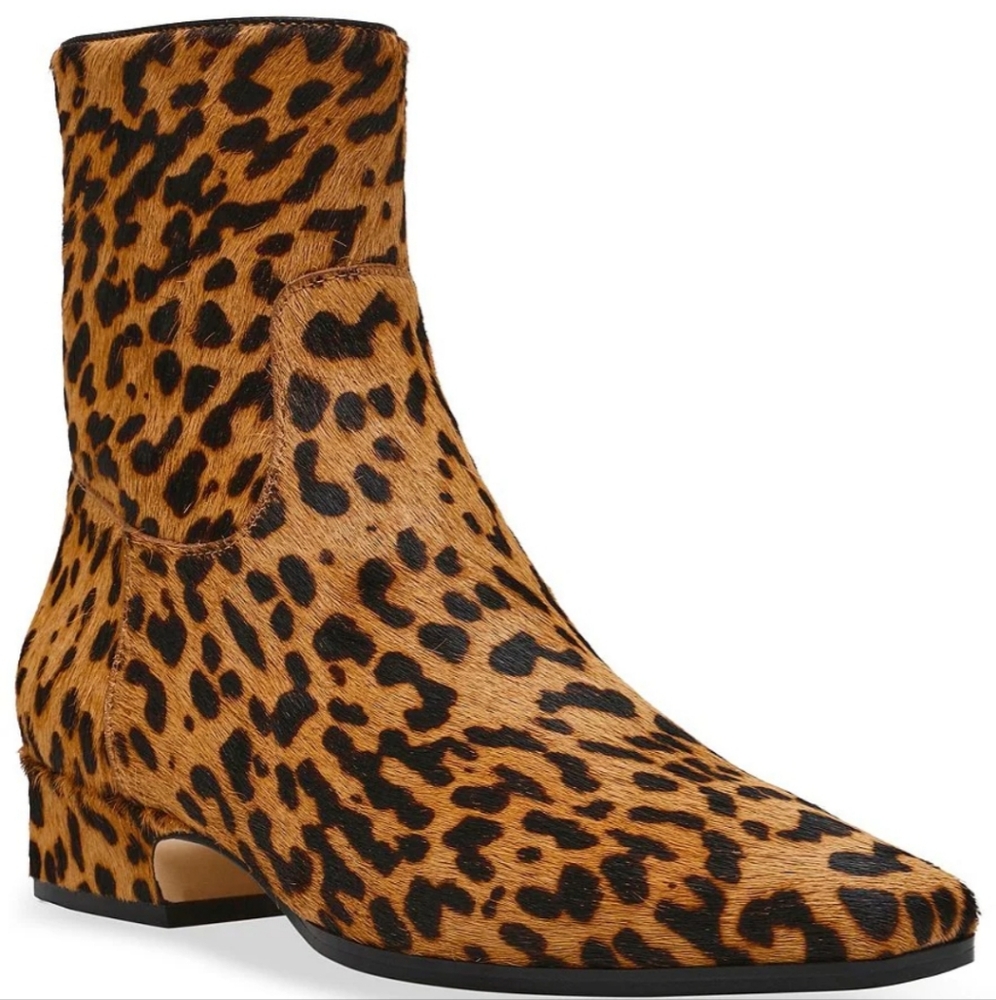 Steve Madden Dusty-L Leopard Print Haircalf Ankle Booties